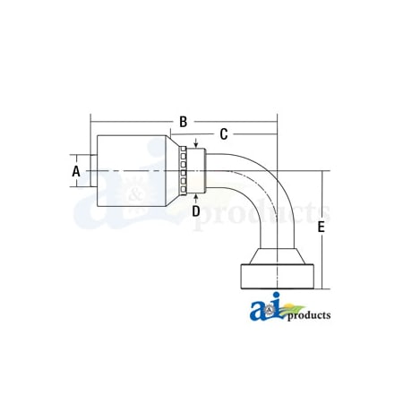 A & I Products HW-CAT Caterpillar Flange Head - 90 Degree Elbow 6 x4 x3 A-CAT90-12-12-W